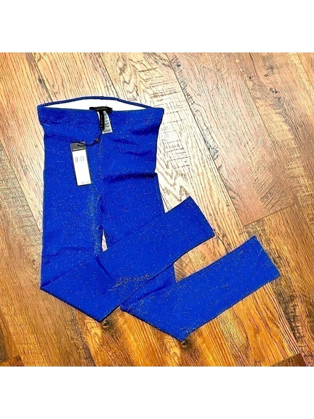 Bcbg MAXAZRIA metallic blue sapphire leggings. M/L. NWT